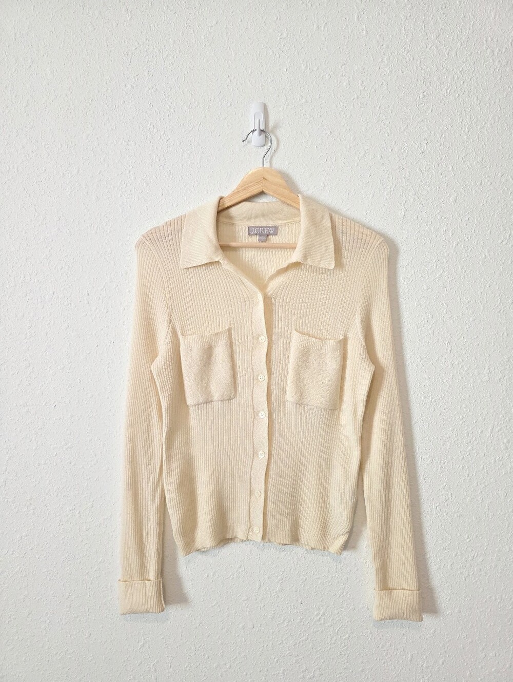 J.Crew Merino Wool Button Up Sweater L
